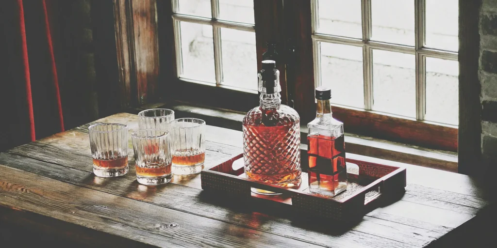 The best whiskey gift set, complete with a decanter and matching glasses for tasting.