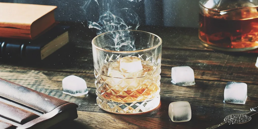 Adding a few drops of water to a glass of whiskey.