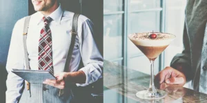 An easy chocolate whiskey martini with a cherry garnish.