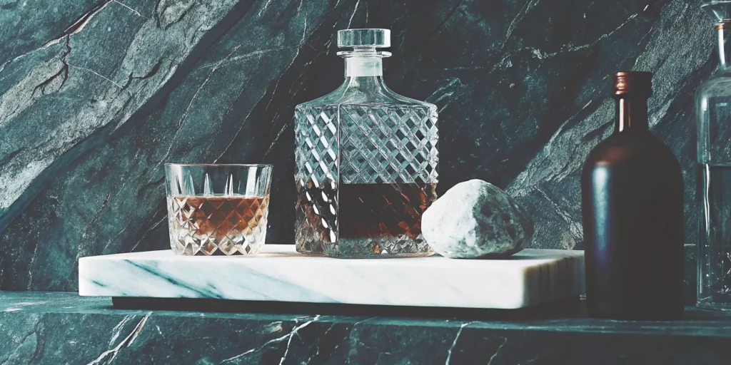 A glass of bourbon with rich vanilla notes.