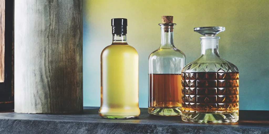 Three bottles of scotch with vanilla notes.