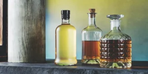 Three bottles of scotch with vanilla notes.